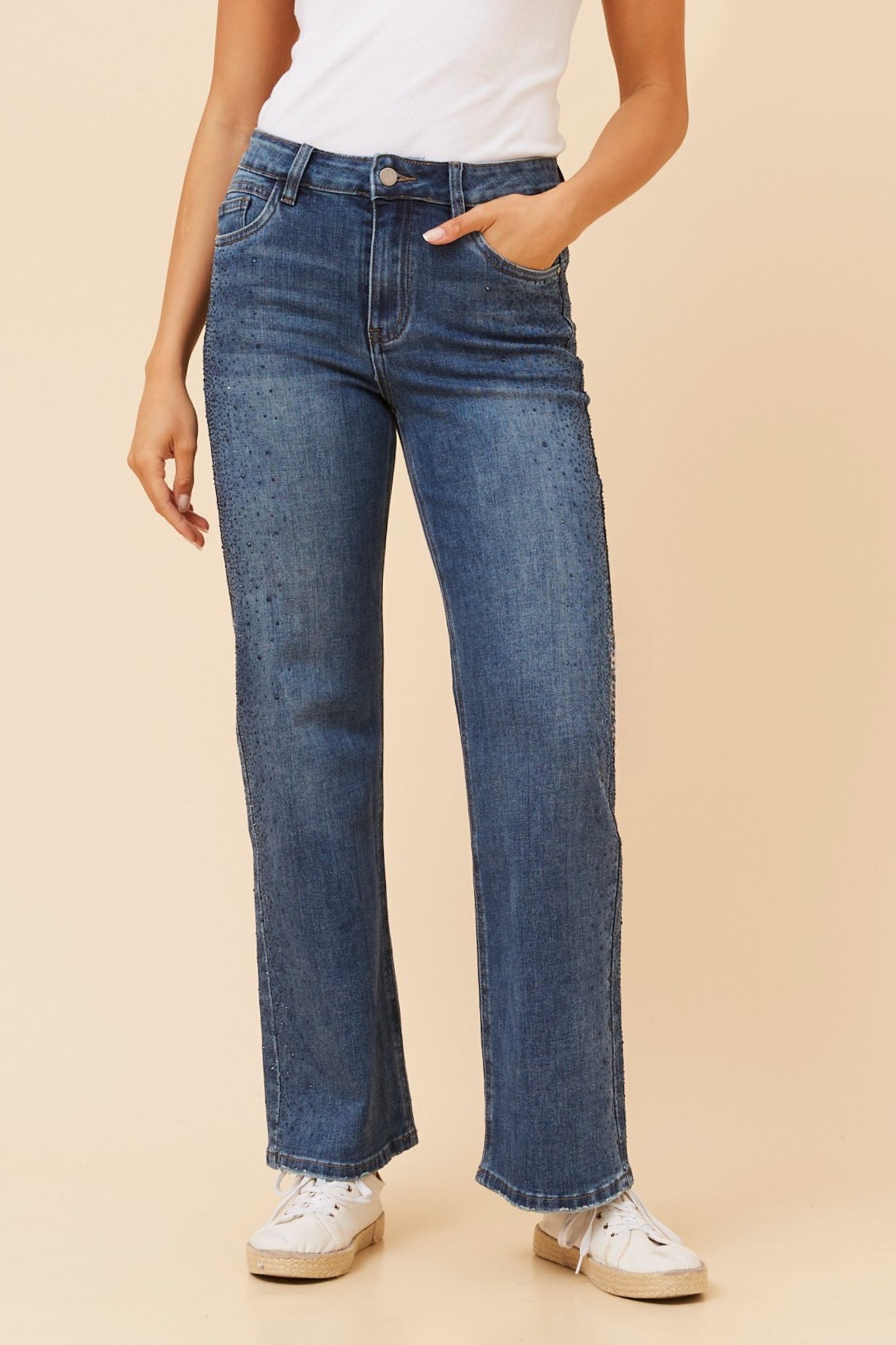 Nish Diamante Denim Pants P524856