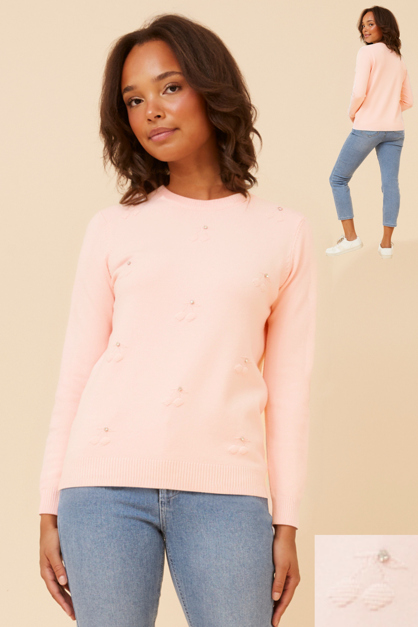 Gracie Pearl Detail Knit KP525903 Blush