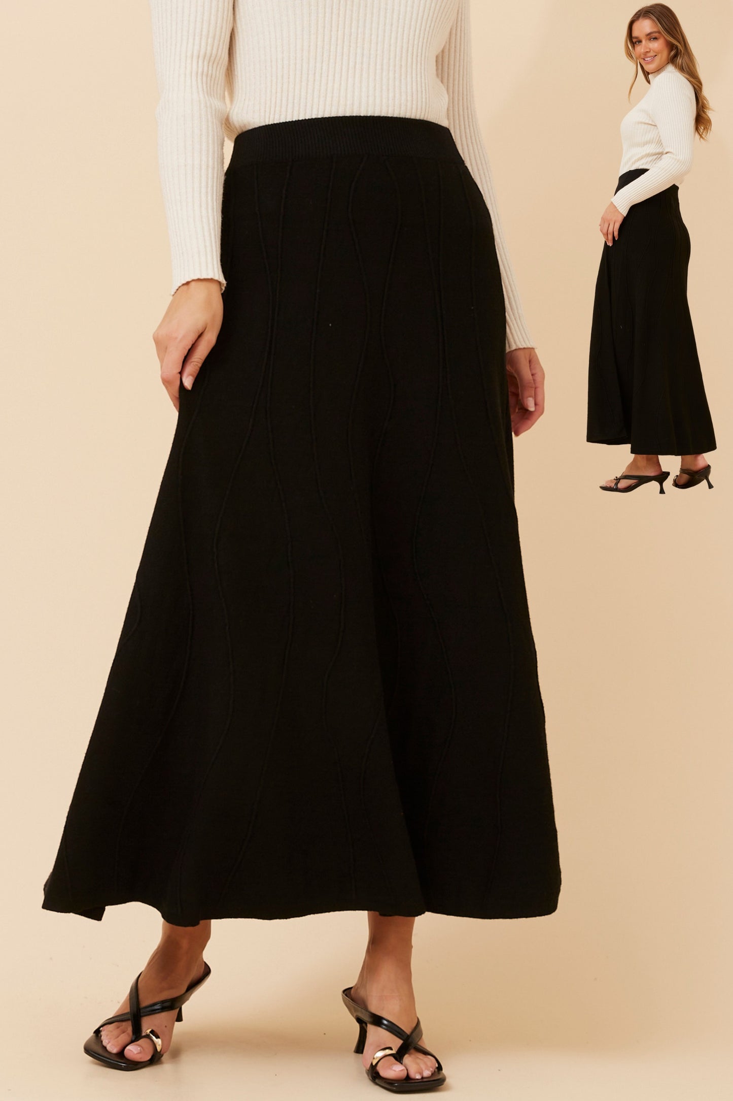 Bray Knitted Skirt KS525909 Black