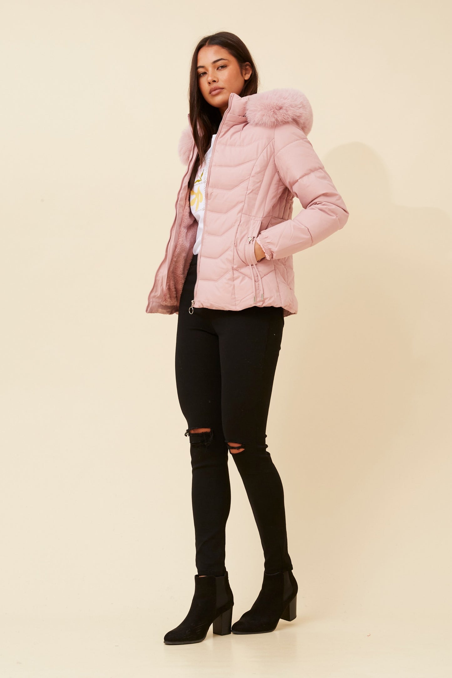 Poppy Puffer Jacket J517300 Pink