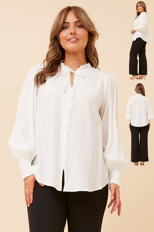 Hazel White Blouse T525243 Winter White