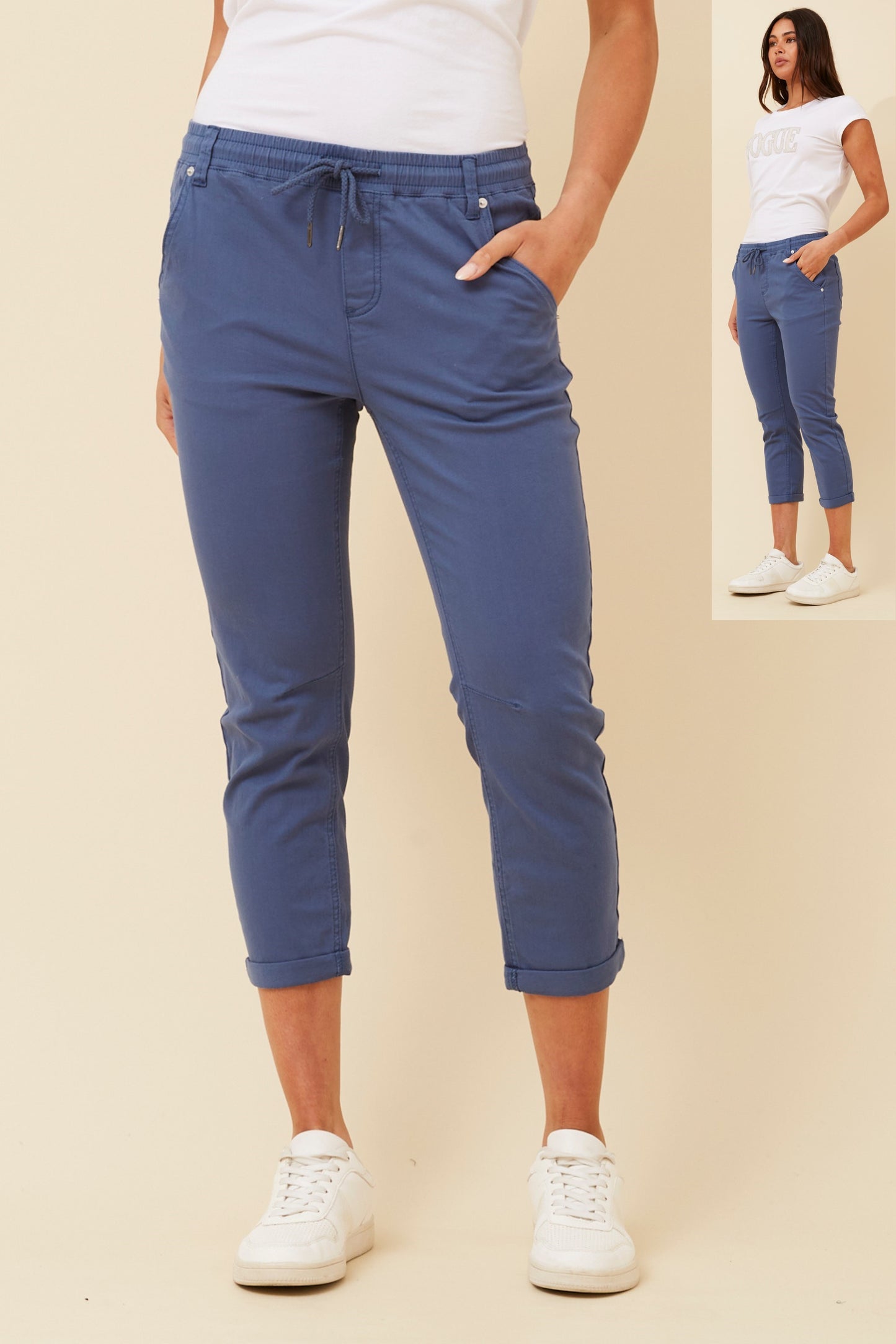 Solid Joggers Pant - Indigo P510293