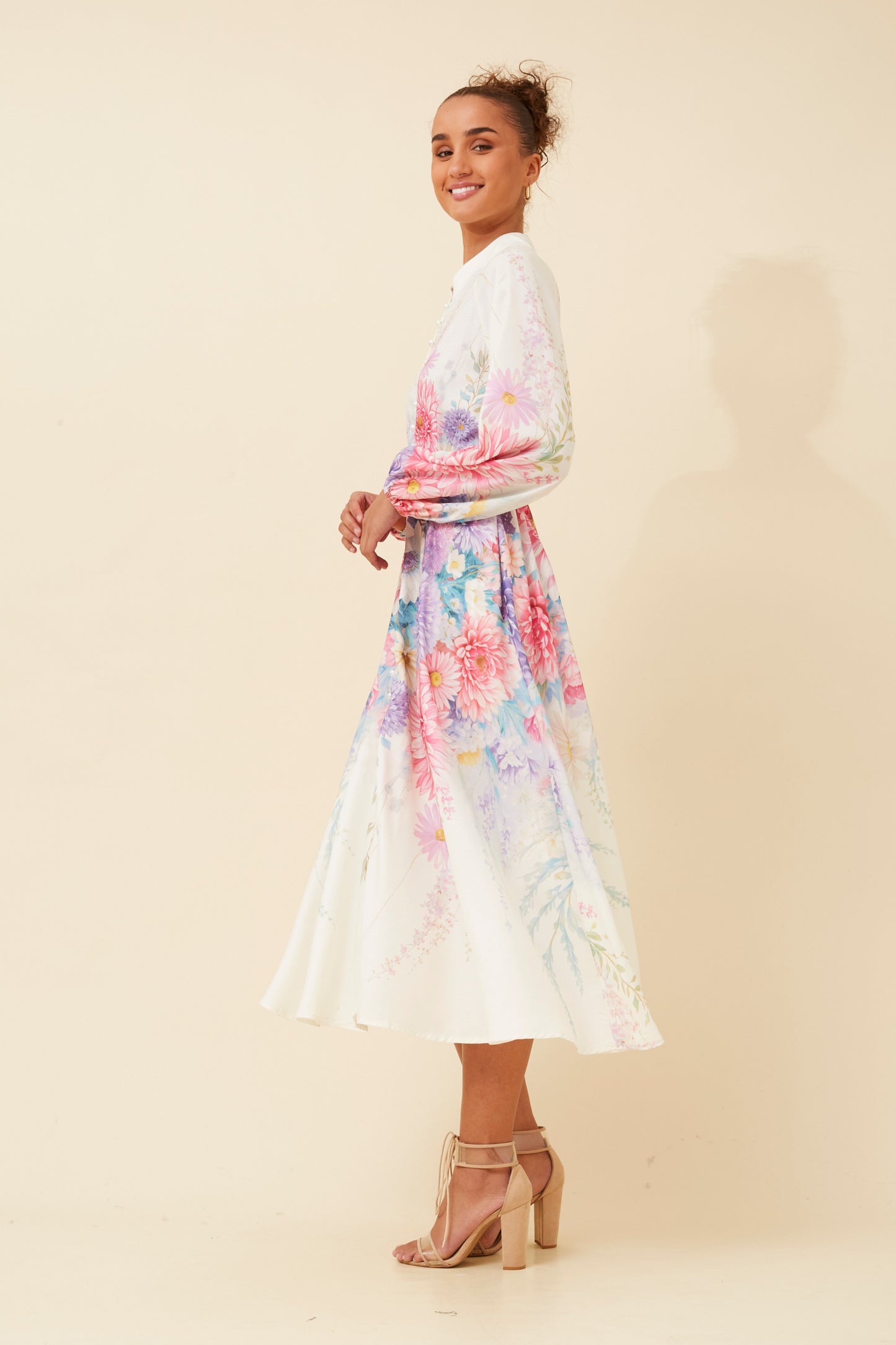Estelle Long Sleeves Floral Midi Dress D523129