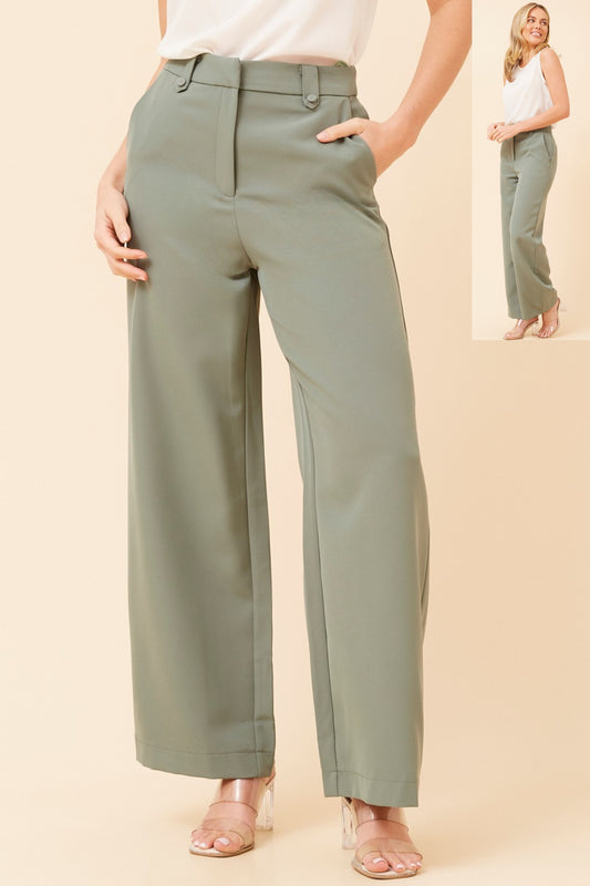 Kaia Wide Leg Dressy Pant P521911 Sage