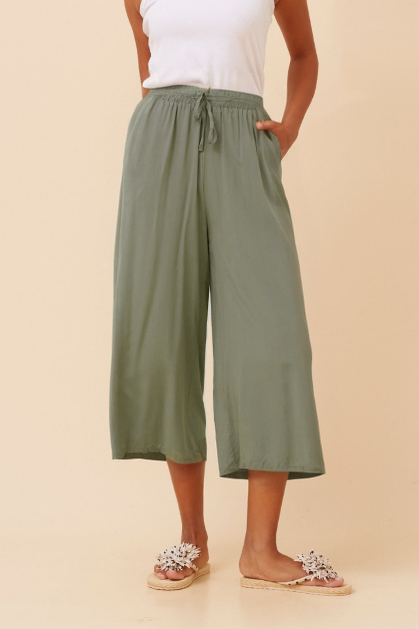 Zen Culotte Pants P522845 Khaki