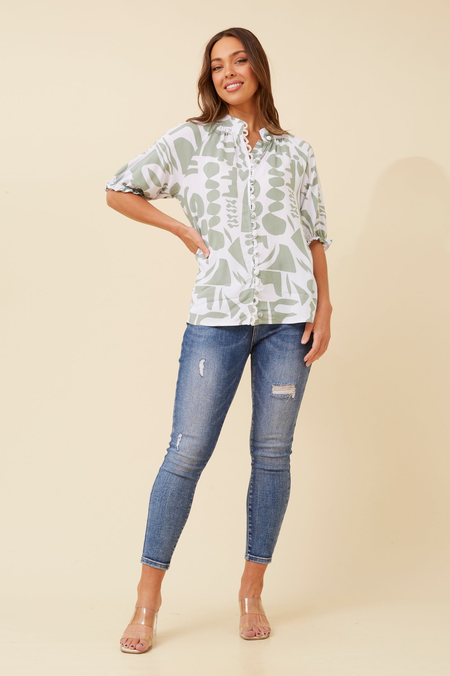 Aida Abstract Print Top T522056