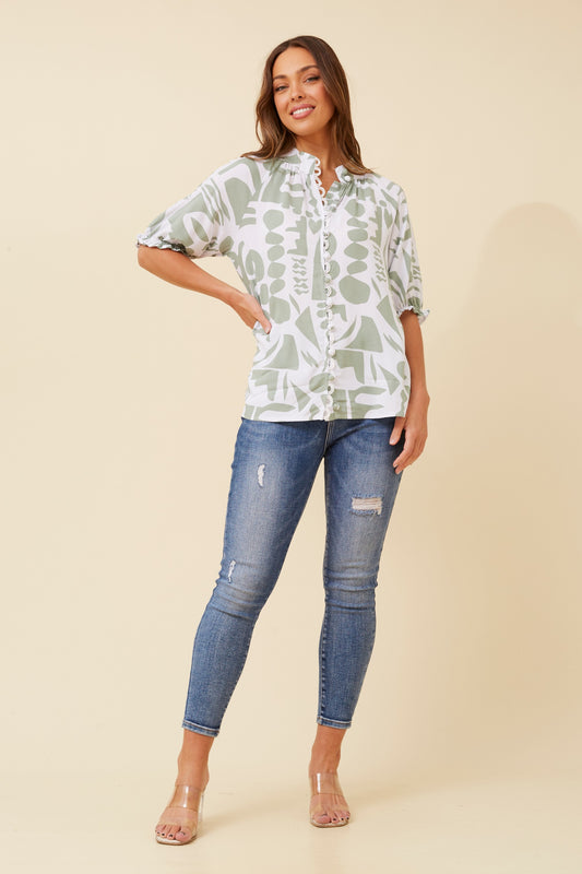 Aida Abstract Print Top T522056