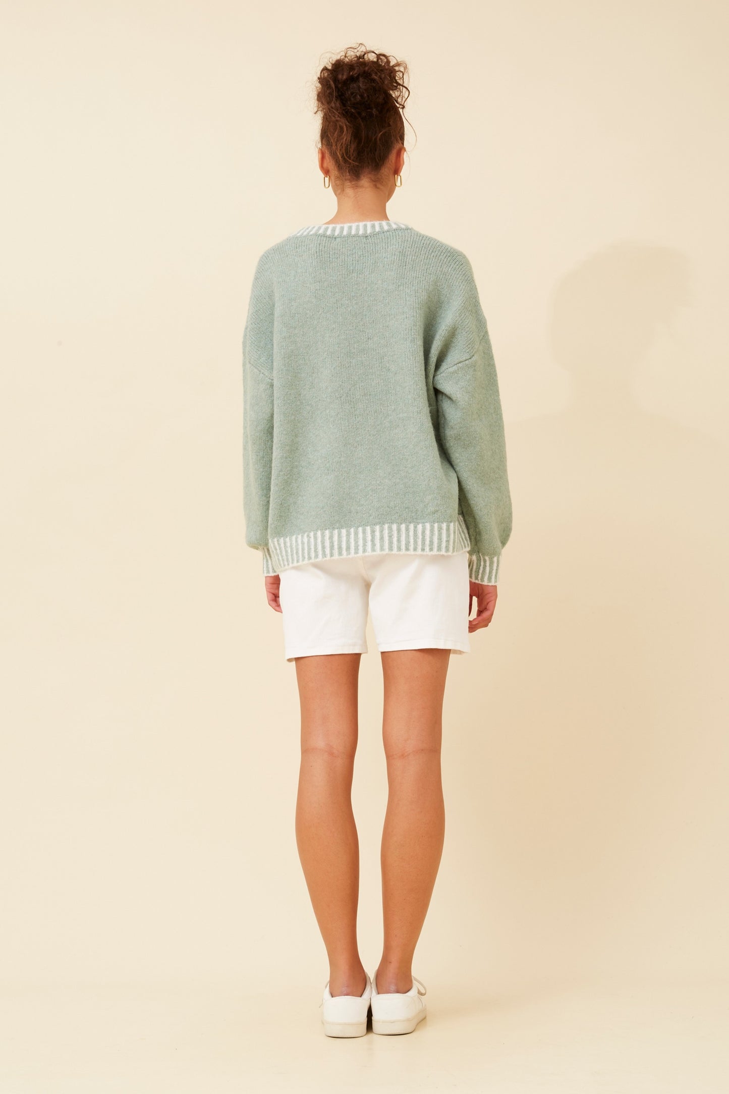 Zara Trim Details Jumper KP734293 Sage