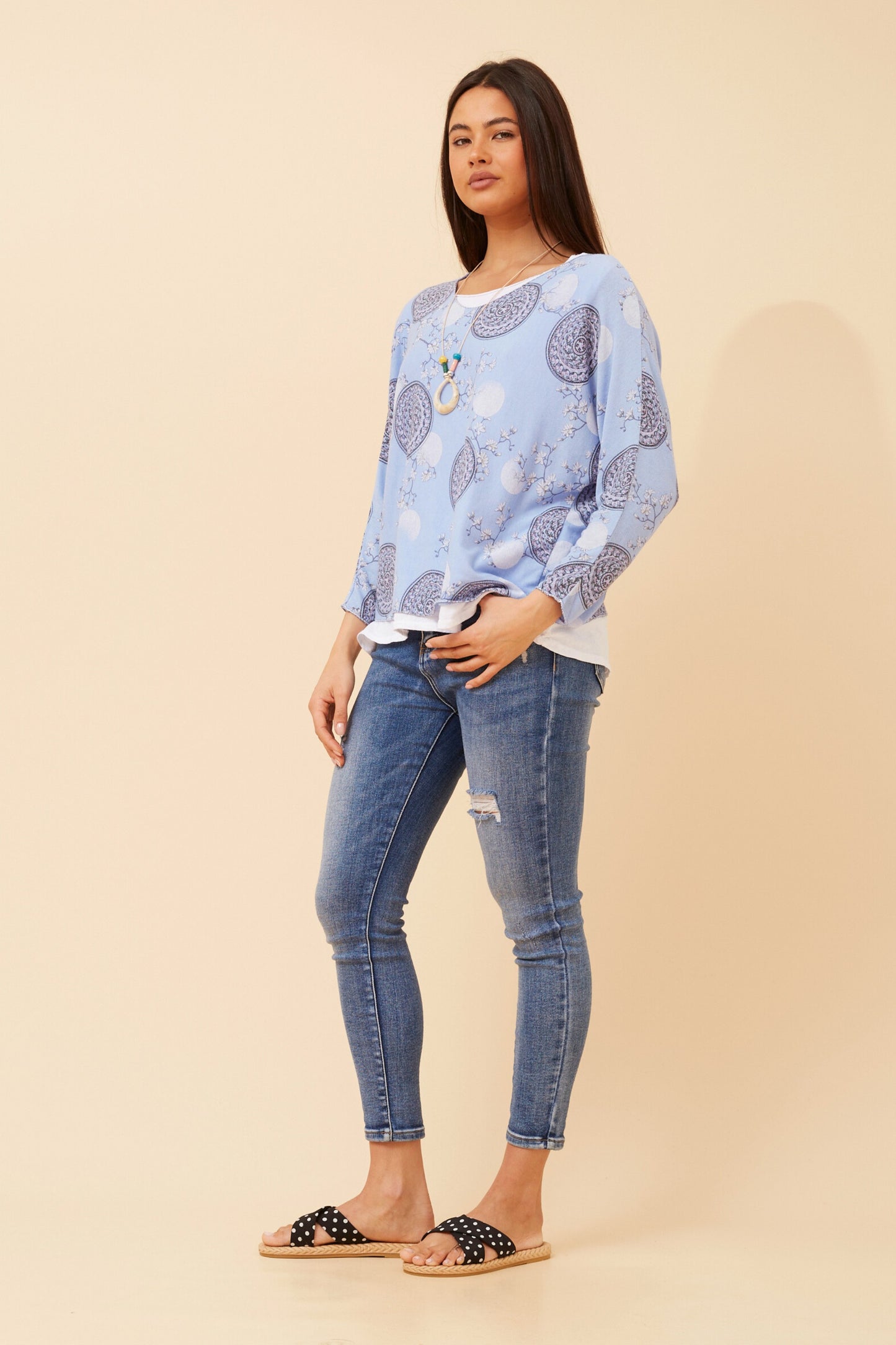 Vona Layered Top T522564 Denim
