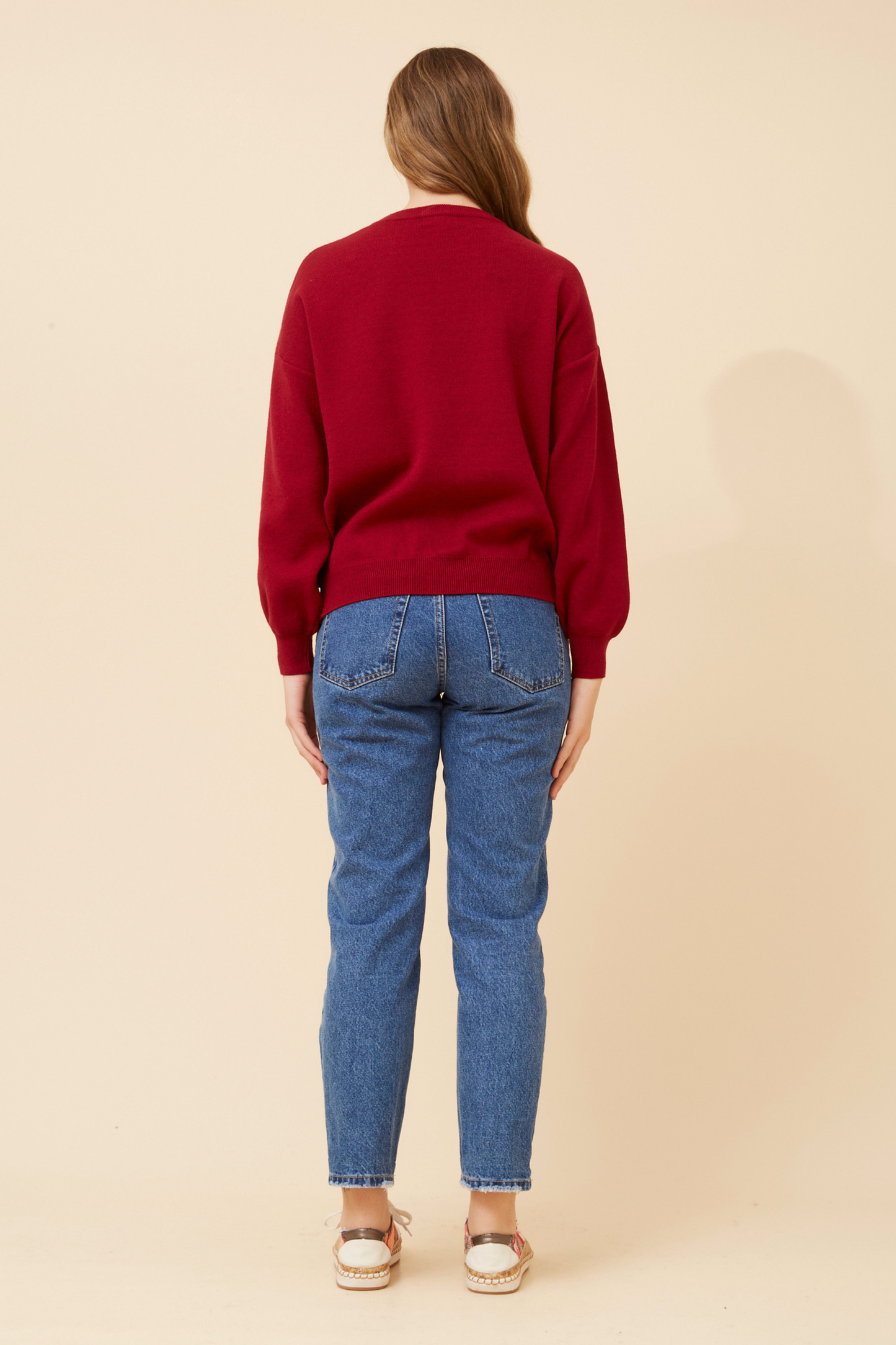 Lucie Studs Detail Knit KP735670 Rich Red