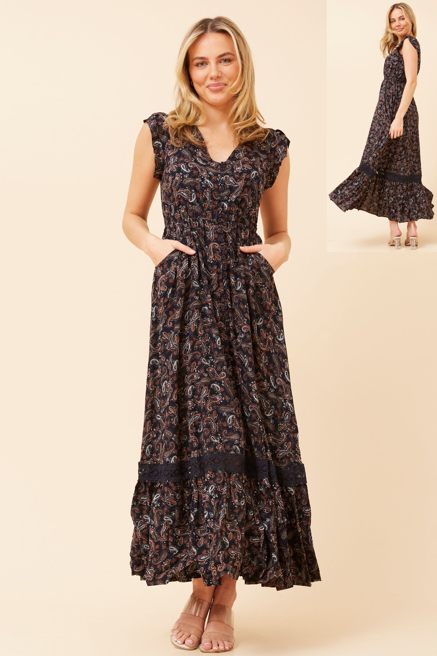 Indi Flower Print Maxi Dress - D523236