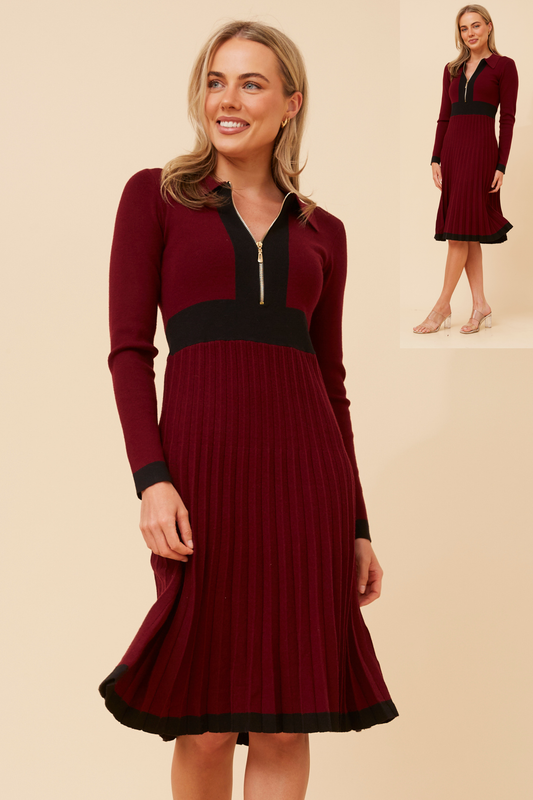 Alica Pleated Knit Dress KD176613