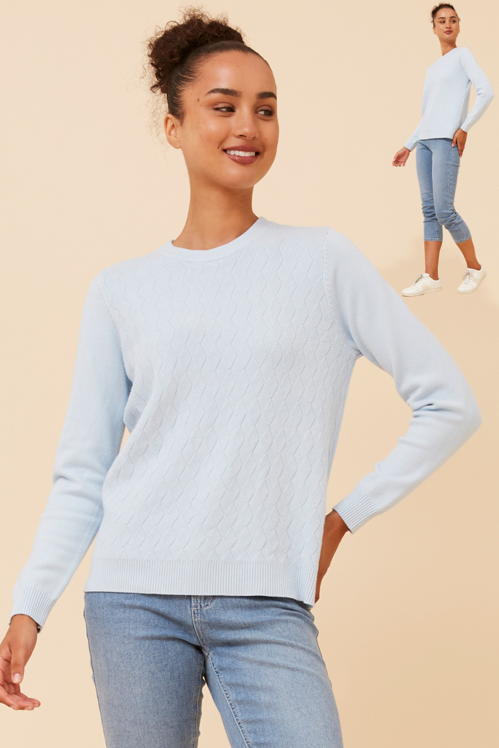 Mason Mini Diamond Pattern Knit Sky KP522514