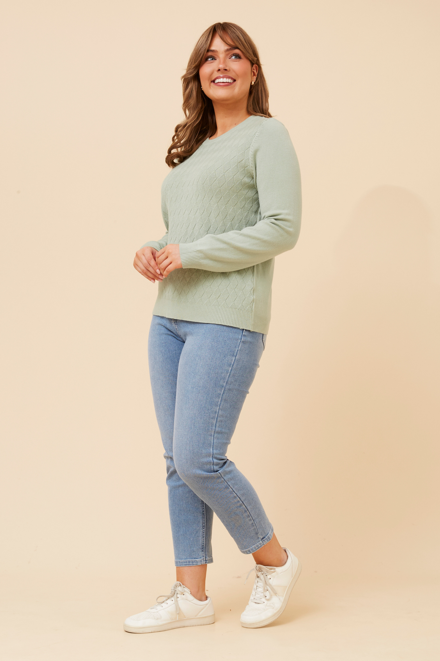 Mason Mini Diamond Pattern Knit Sage KP522514