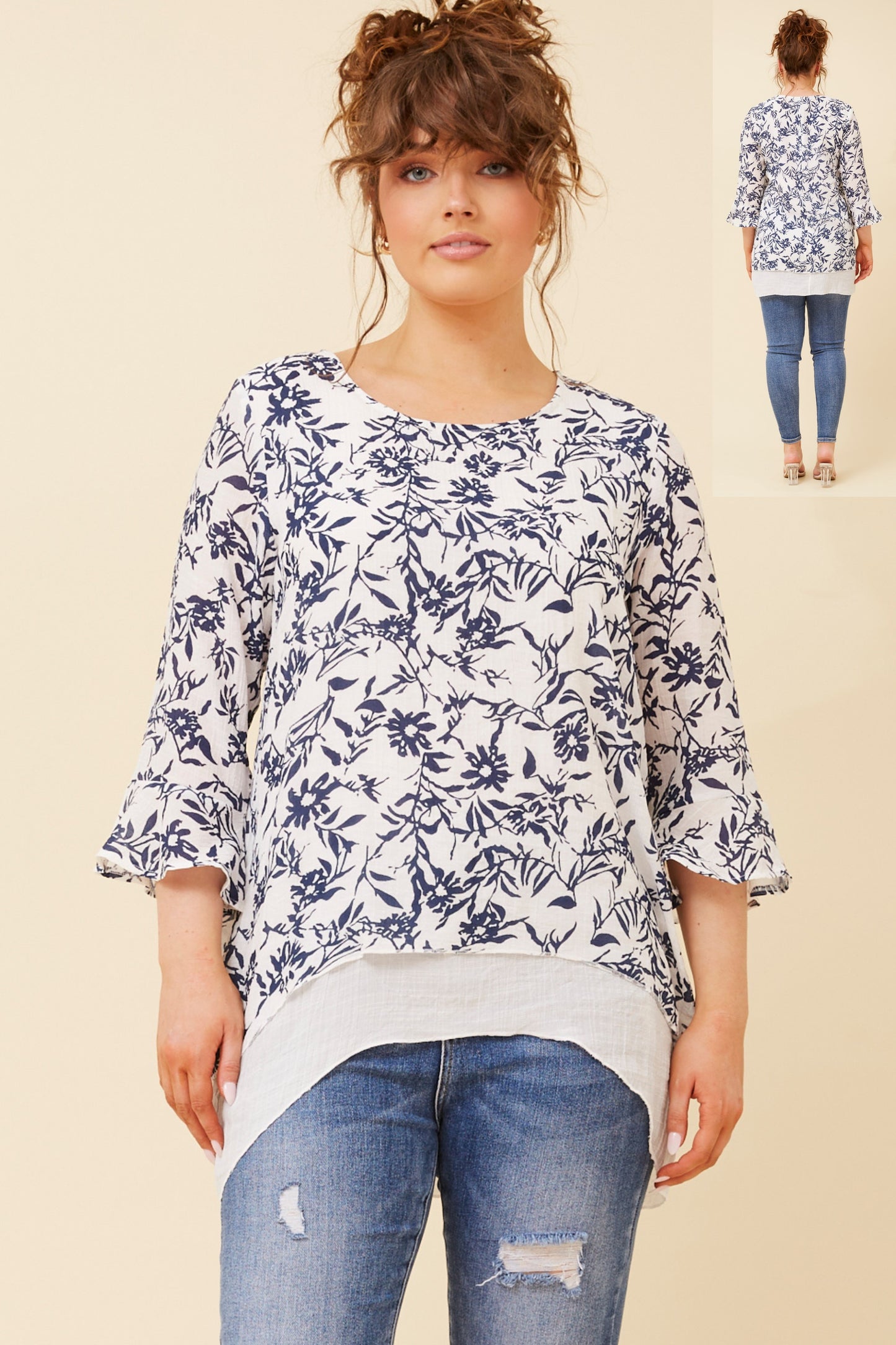 Leon Double Layer Top Navy T517327