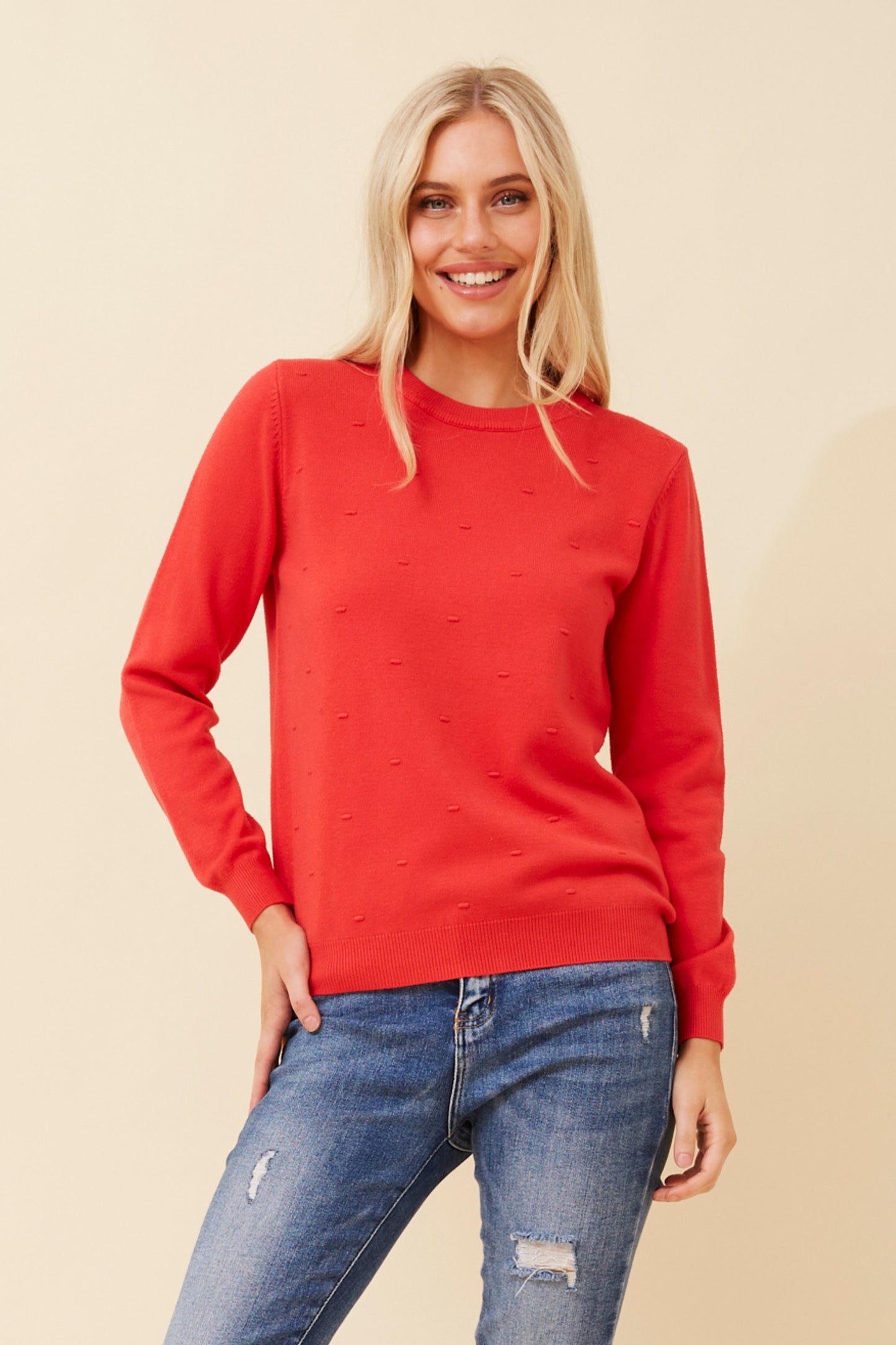 Tilli Dot Pattern Jumper KP522515 Red
