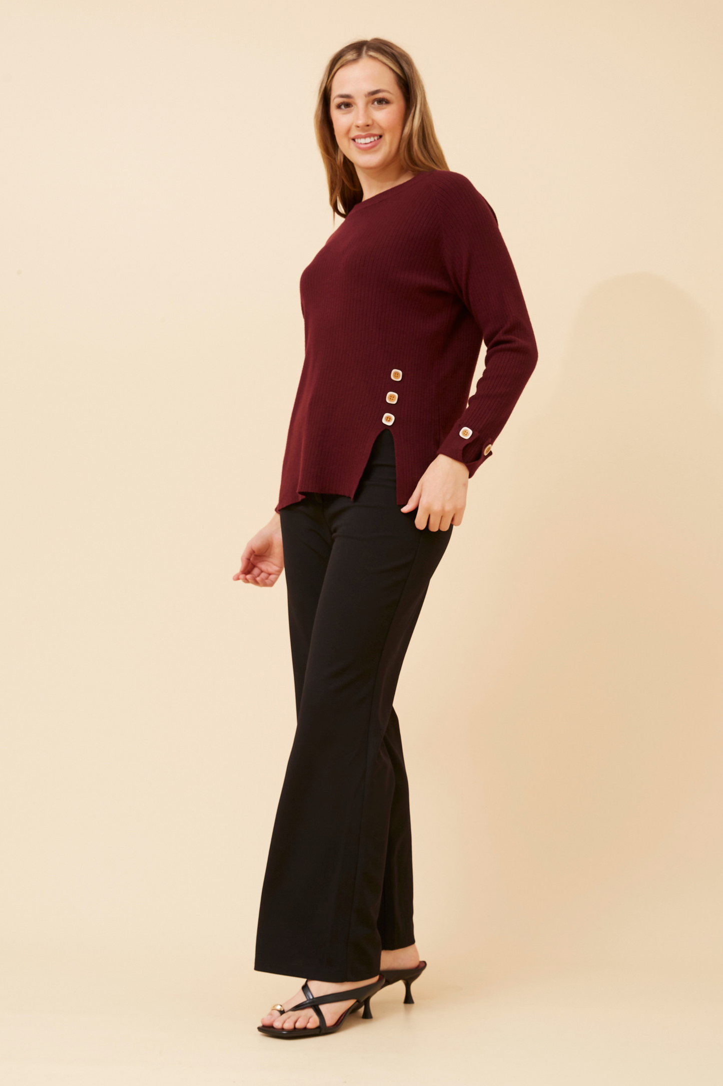 Ivie Rib Knit KP524500 Burgundy