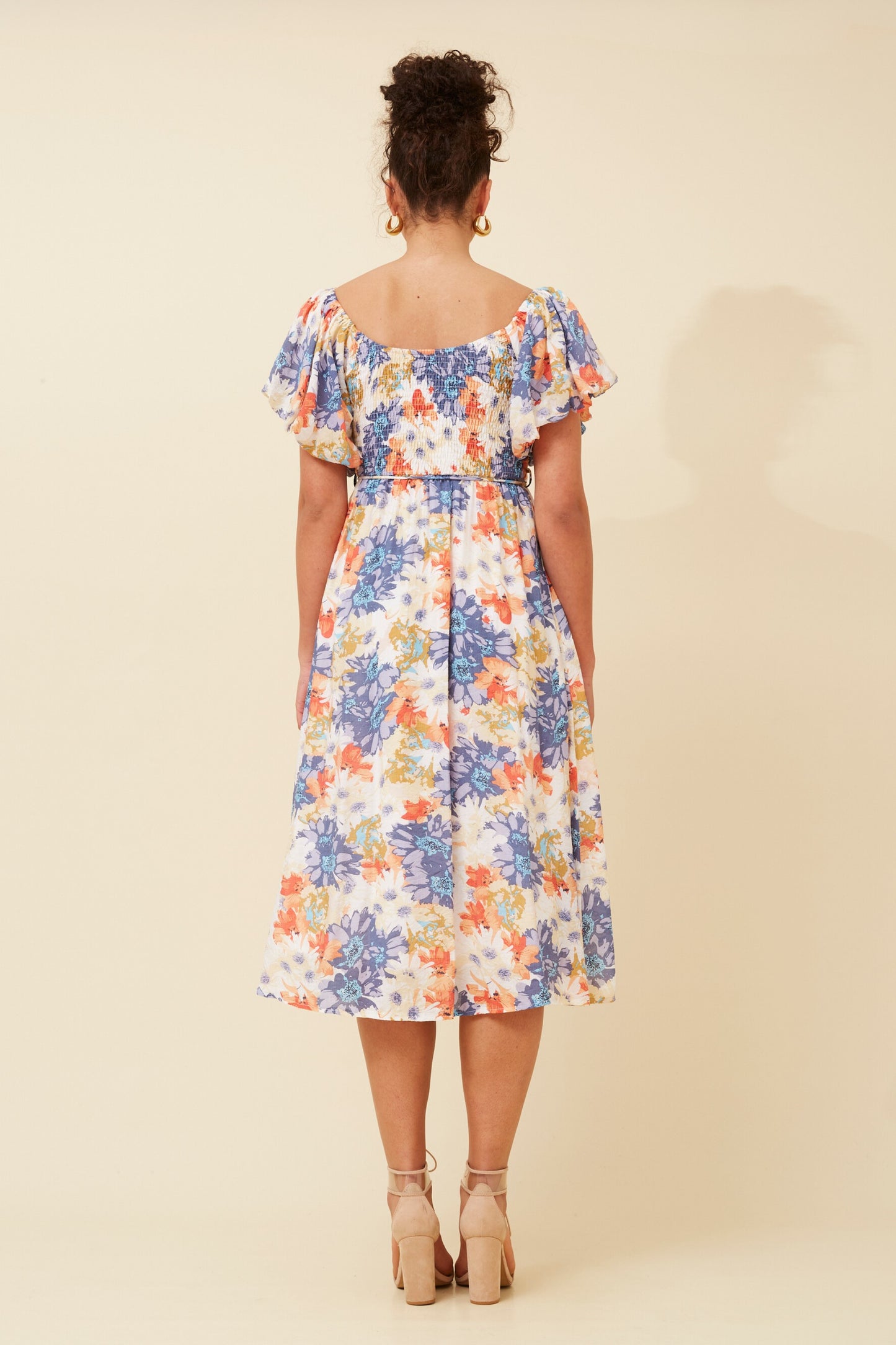 Piper Floral MIDI Dress D520394 Blue