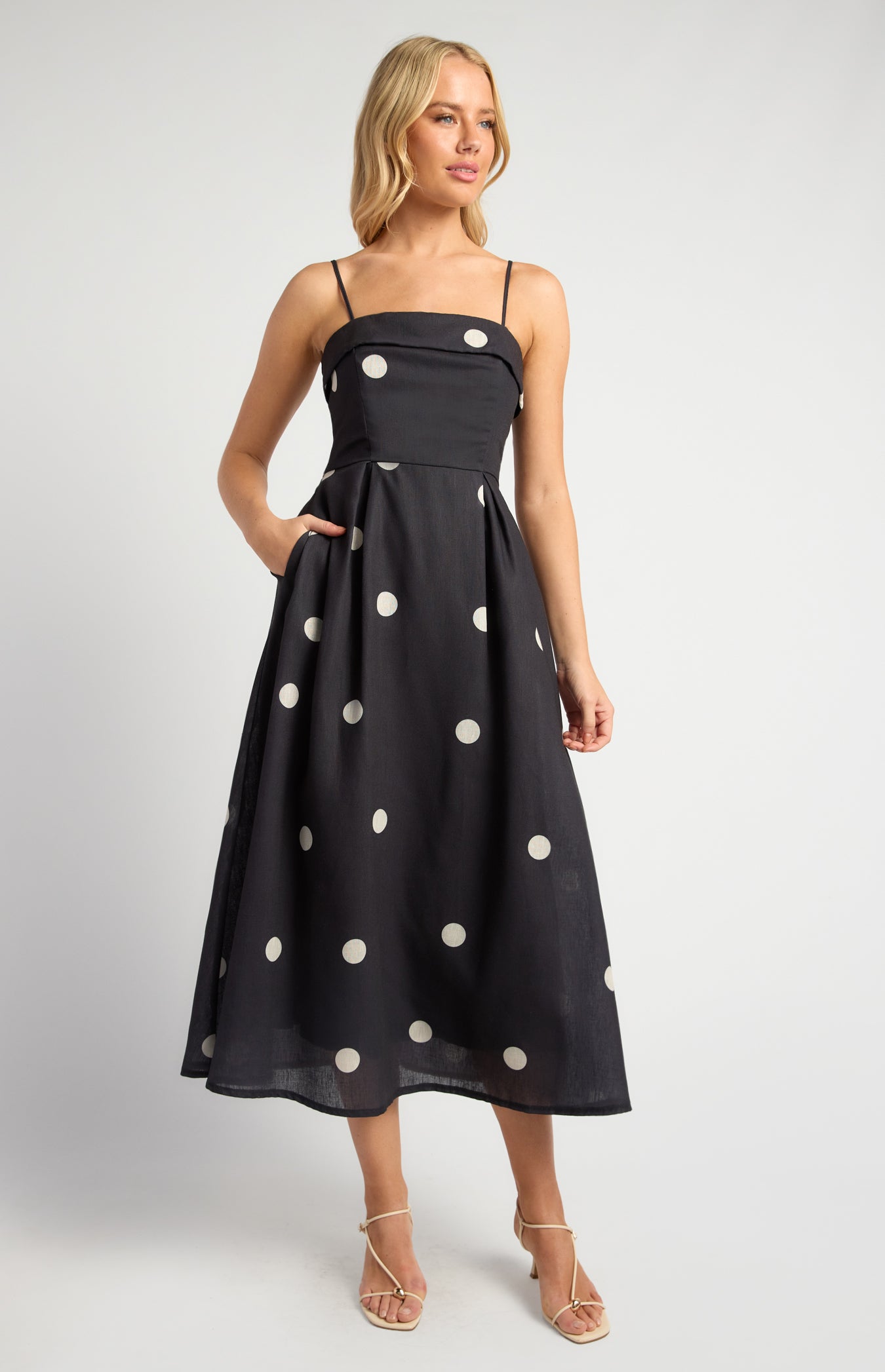 Violette Polkadot Midi Dress