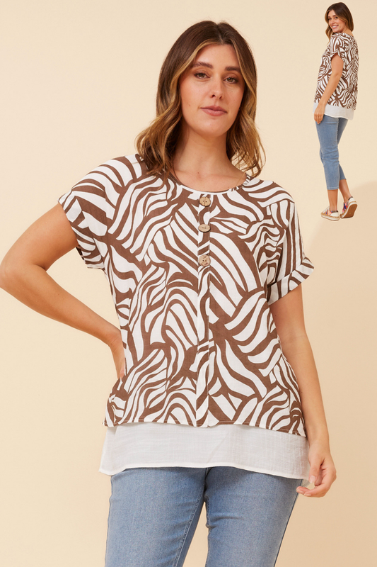 Soraya Double Layer Top T526632 Chocolate