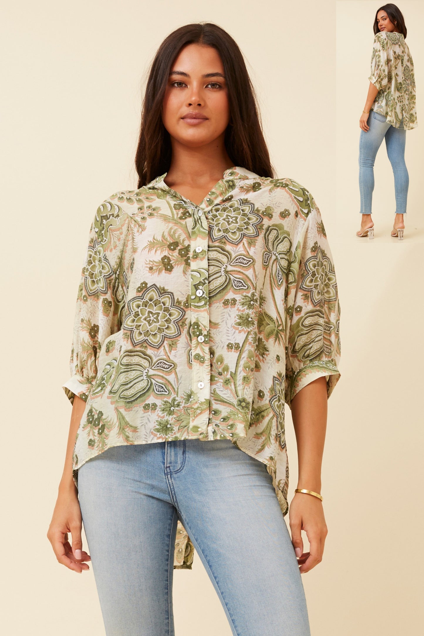 Rosa Floral Print Shirt- T523074