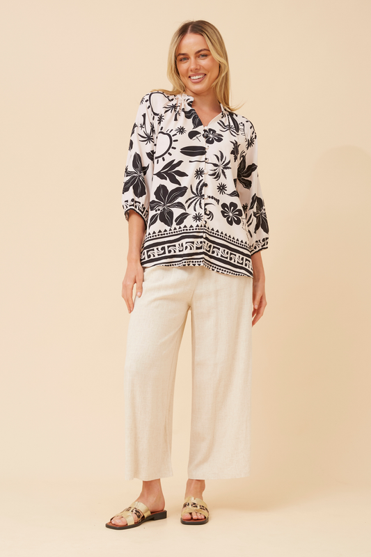 Bianca Border Print Top T525527 Multi Black