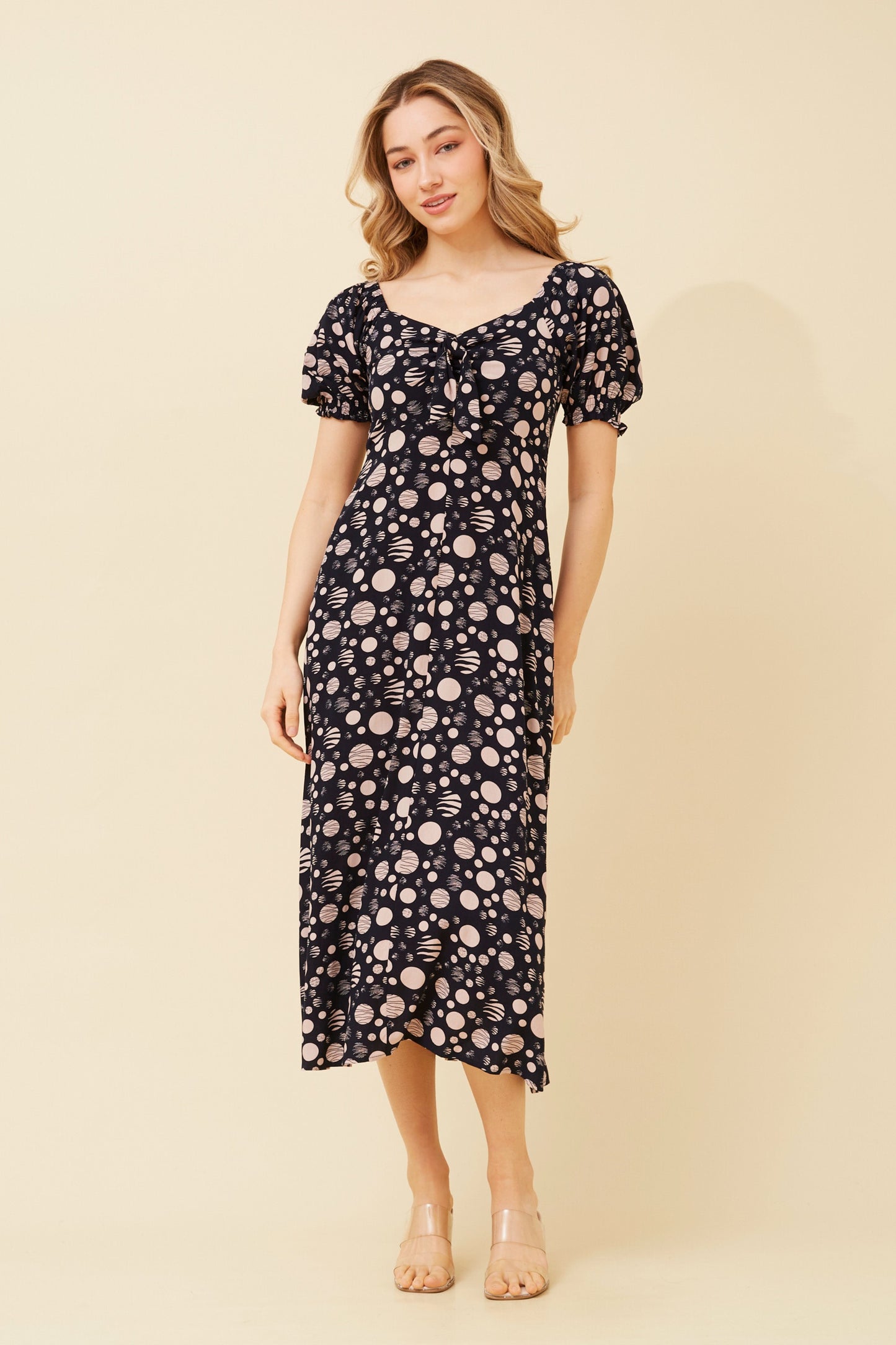 Anne Polka dot Print Dress - Navy D520357