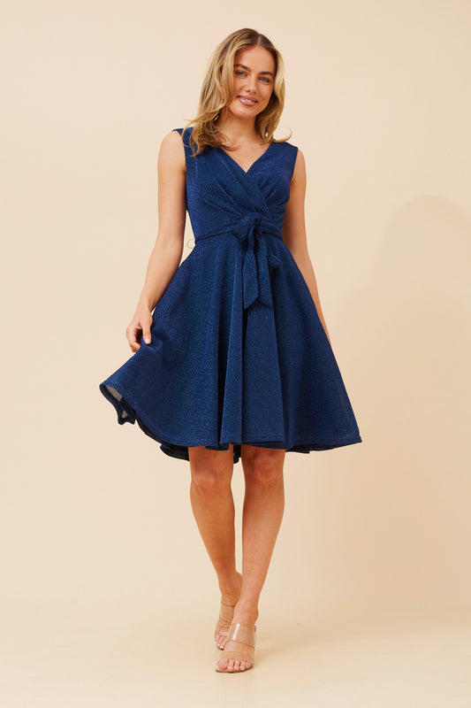 Sarah Glitter Party Dress - Navy D509693