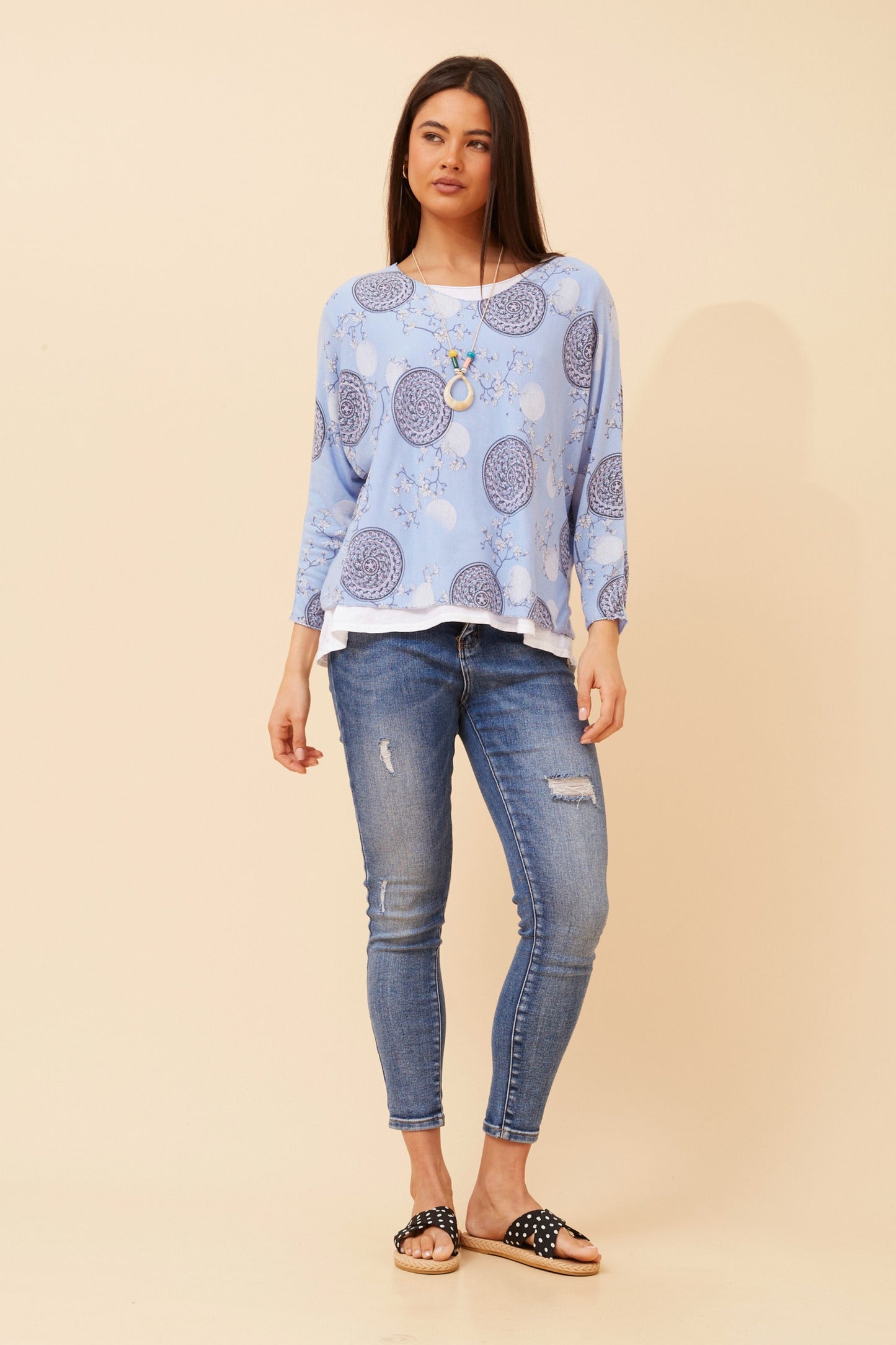 Vona Layered Top T522564 Denim