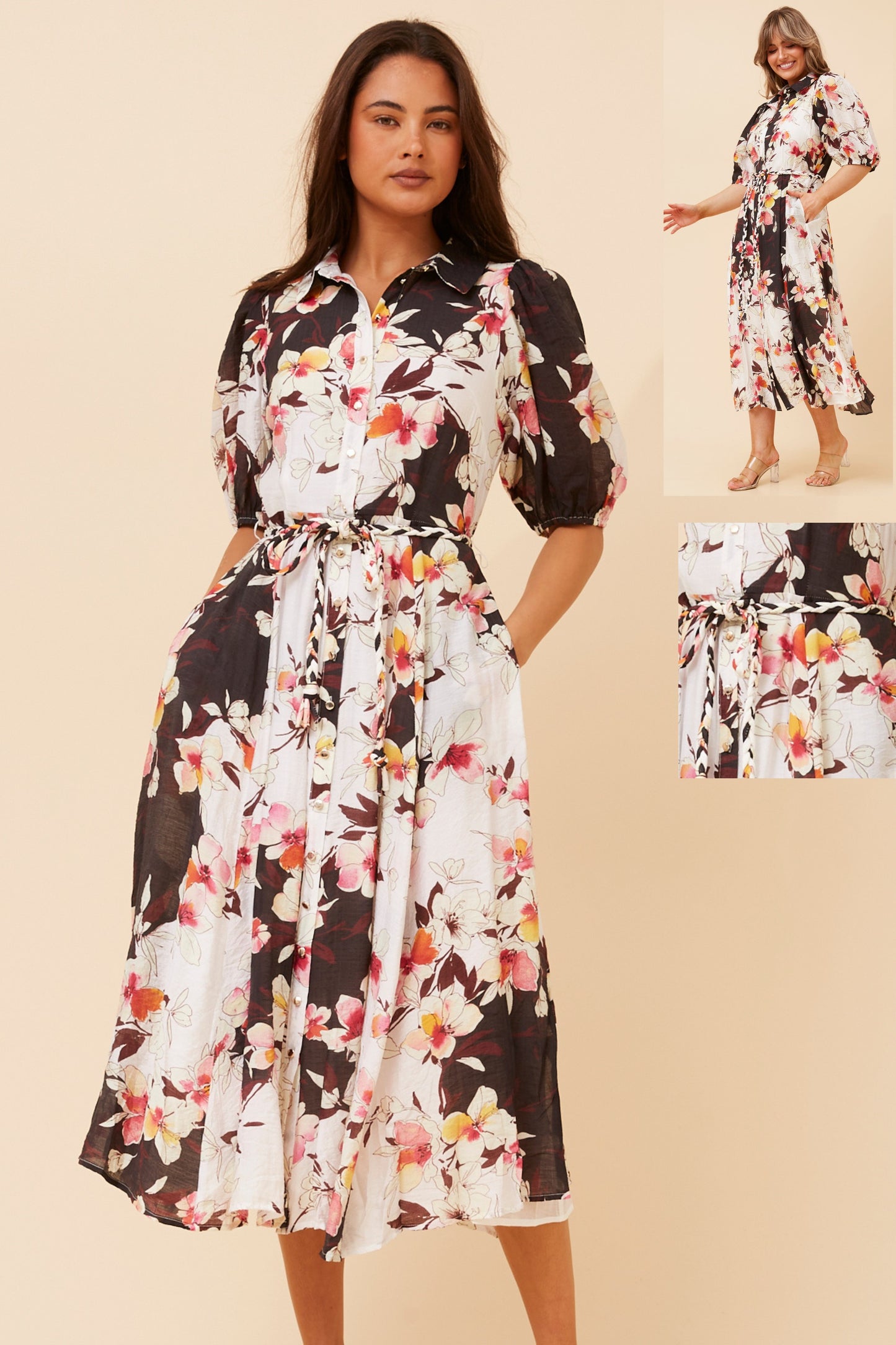 Qira Floral Shirt Dres D524416