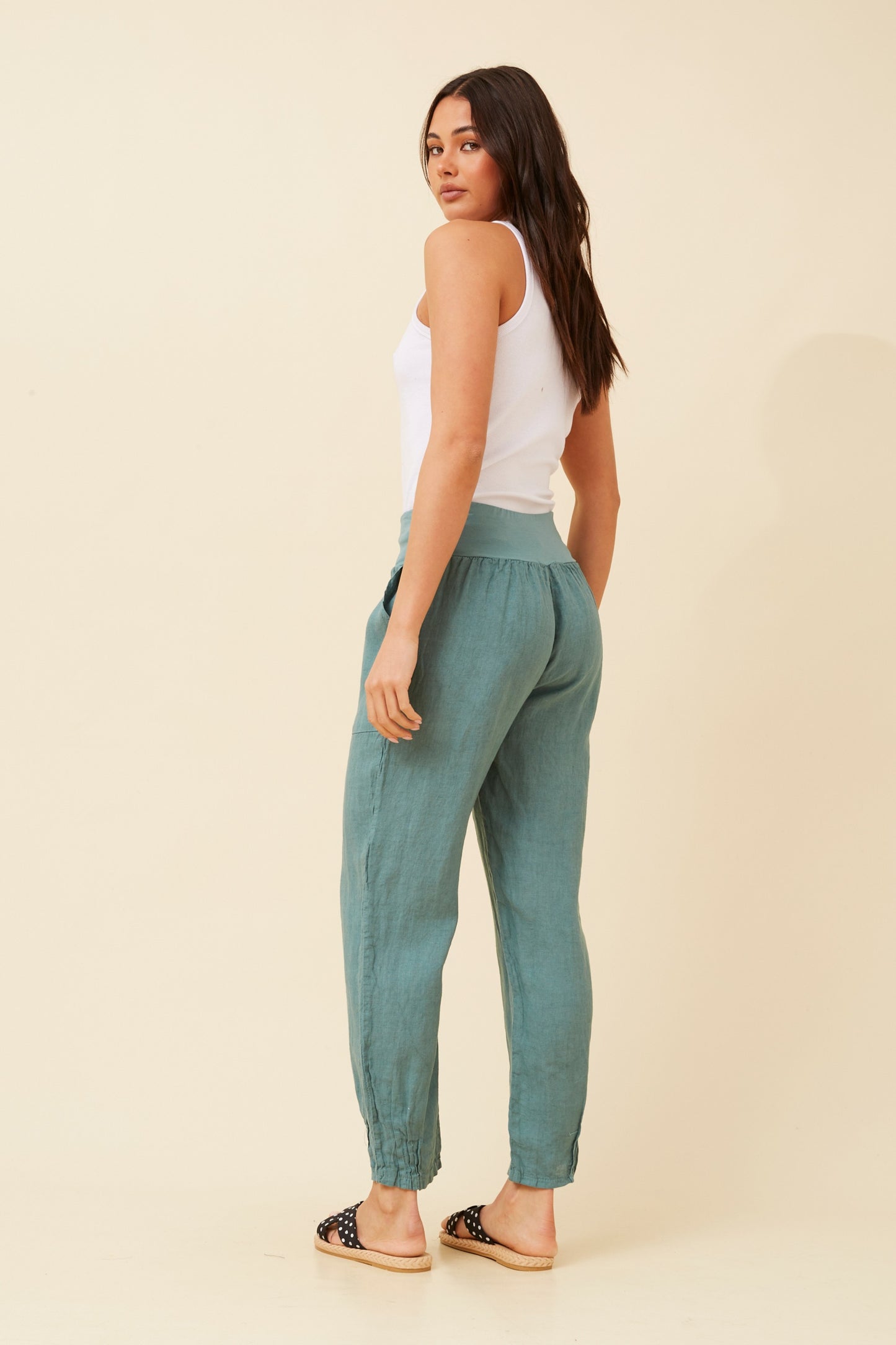 Linen Italian Pant P516694 Lago