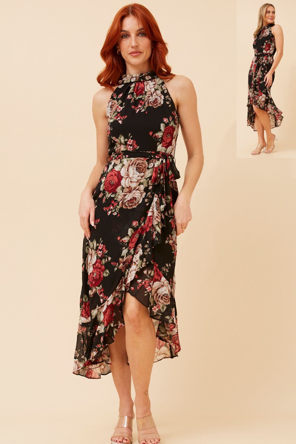 Angie Halter Neck Foil Printed Dress D524570