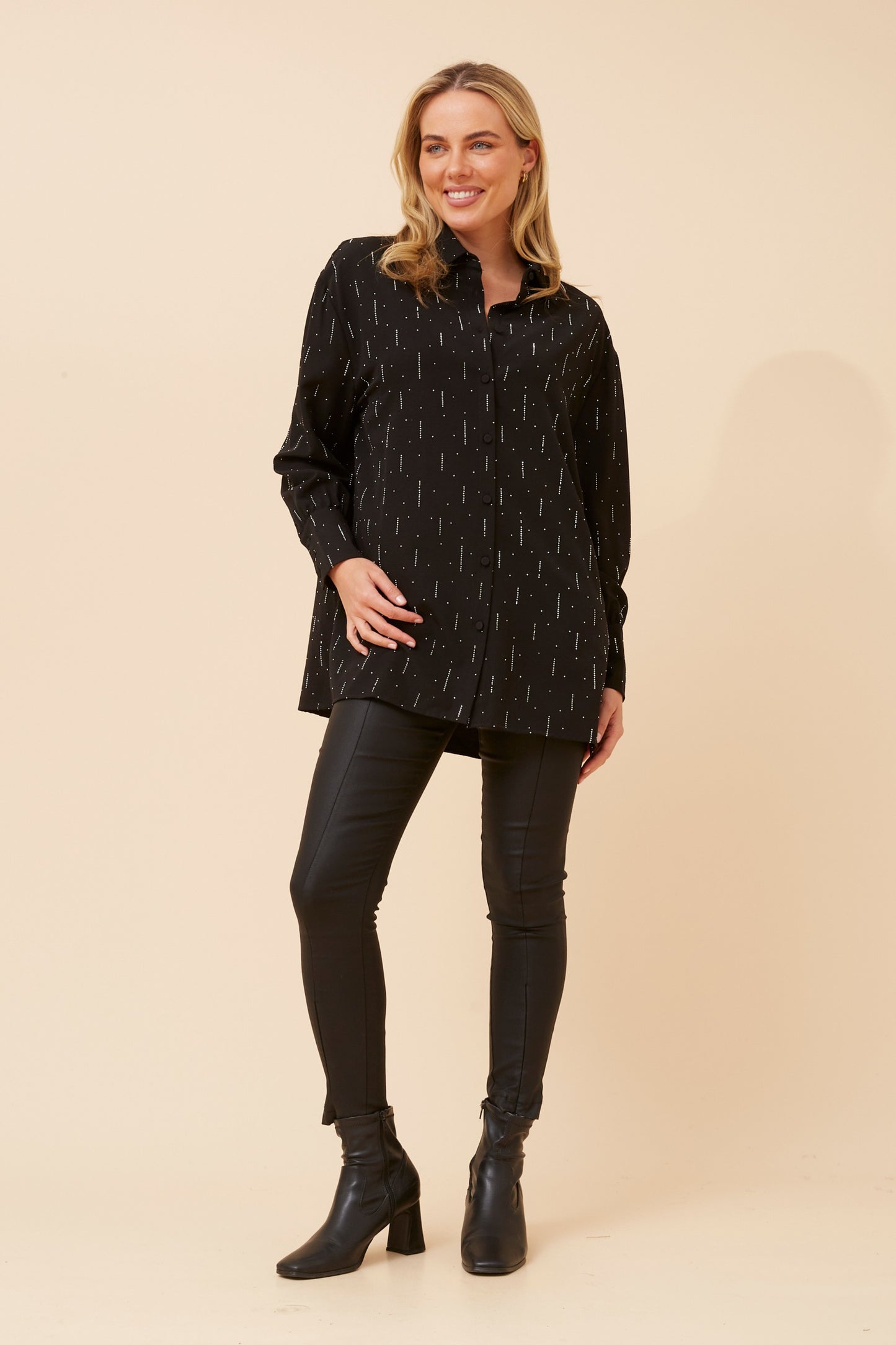 Eiza Sequin Shirt T734124 Black