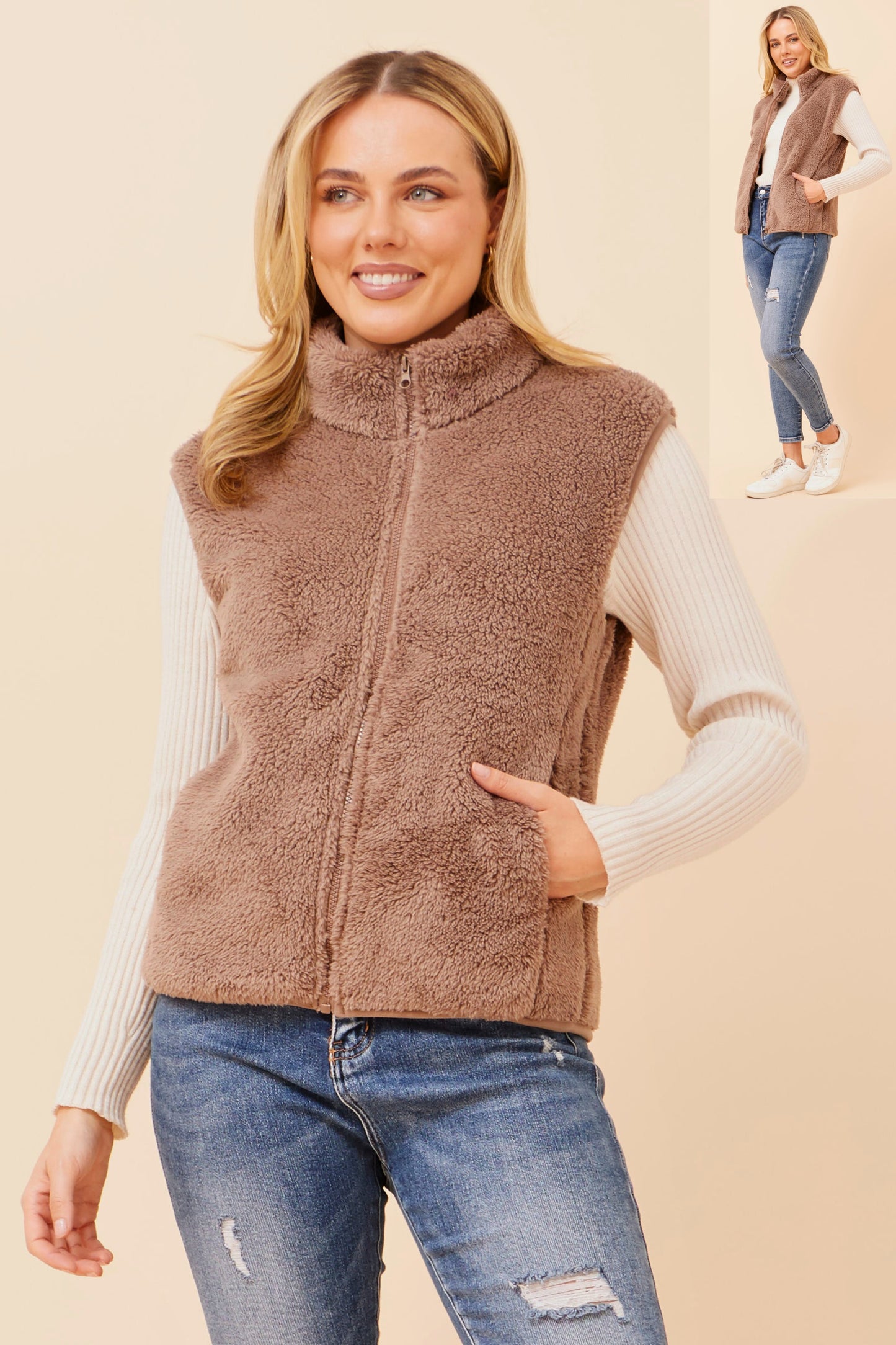 Chiara Faux Fur V524412 Mocha