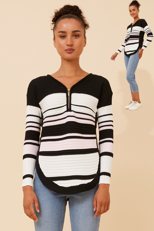 Artha Colour Block Knit Jumper KP526055