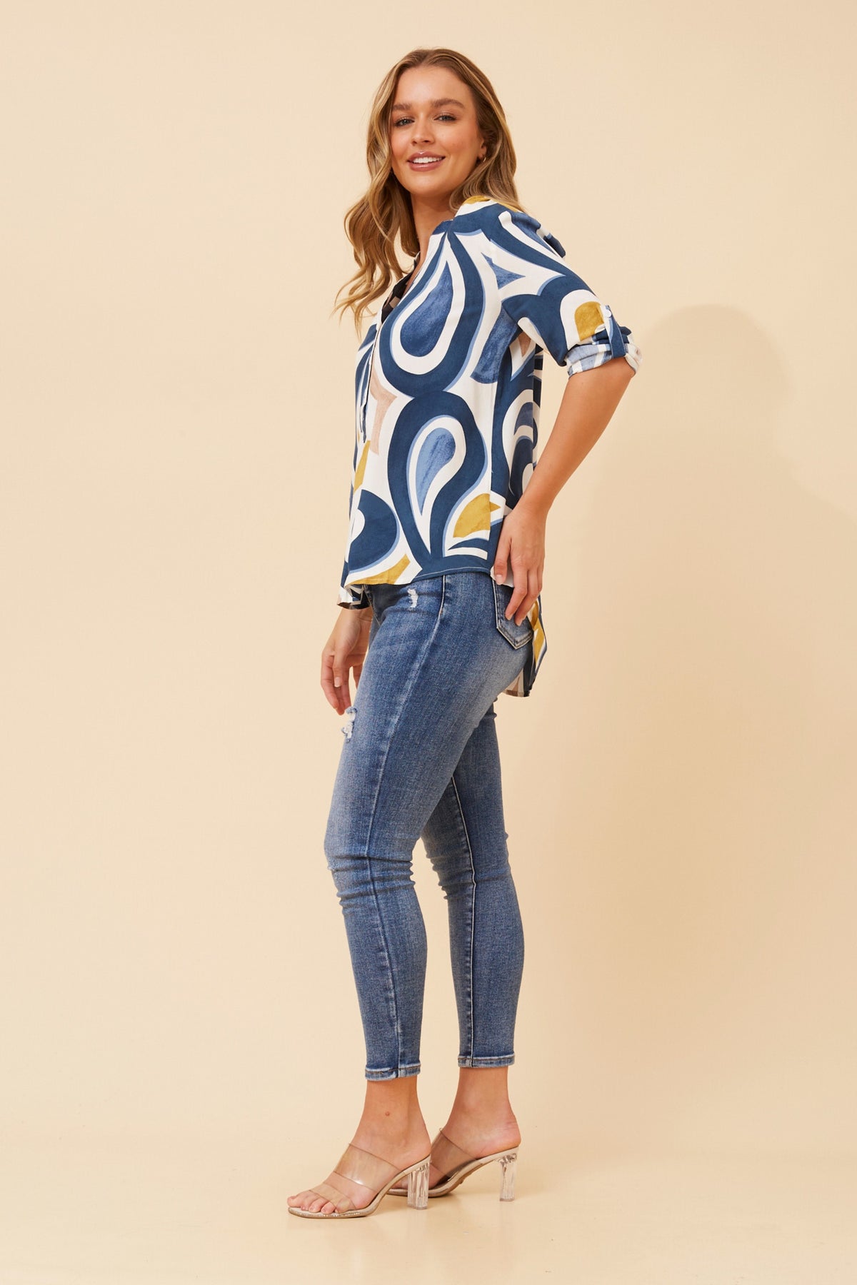 Nadia Blouse T735168 Multi Blue