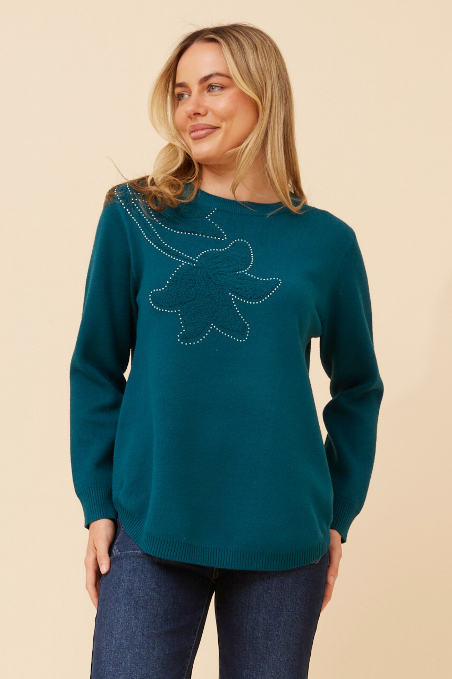 Tulli Floral Knit KP178179 Teal