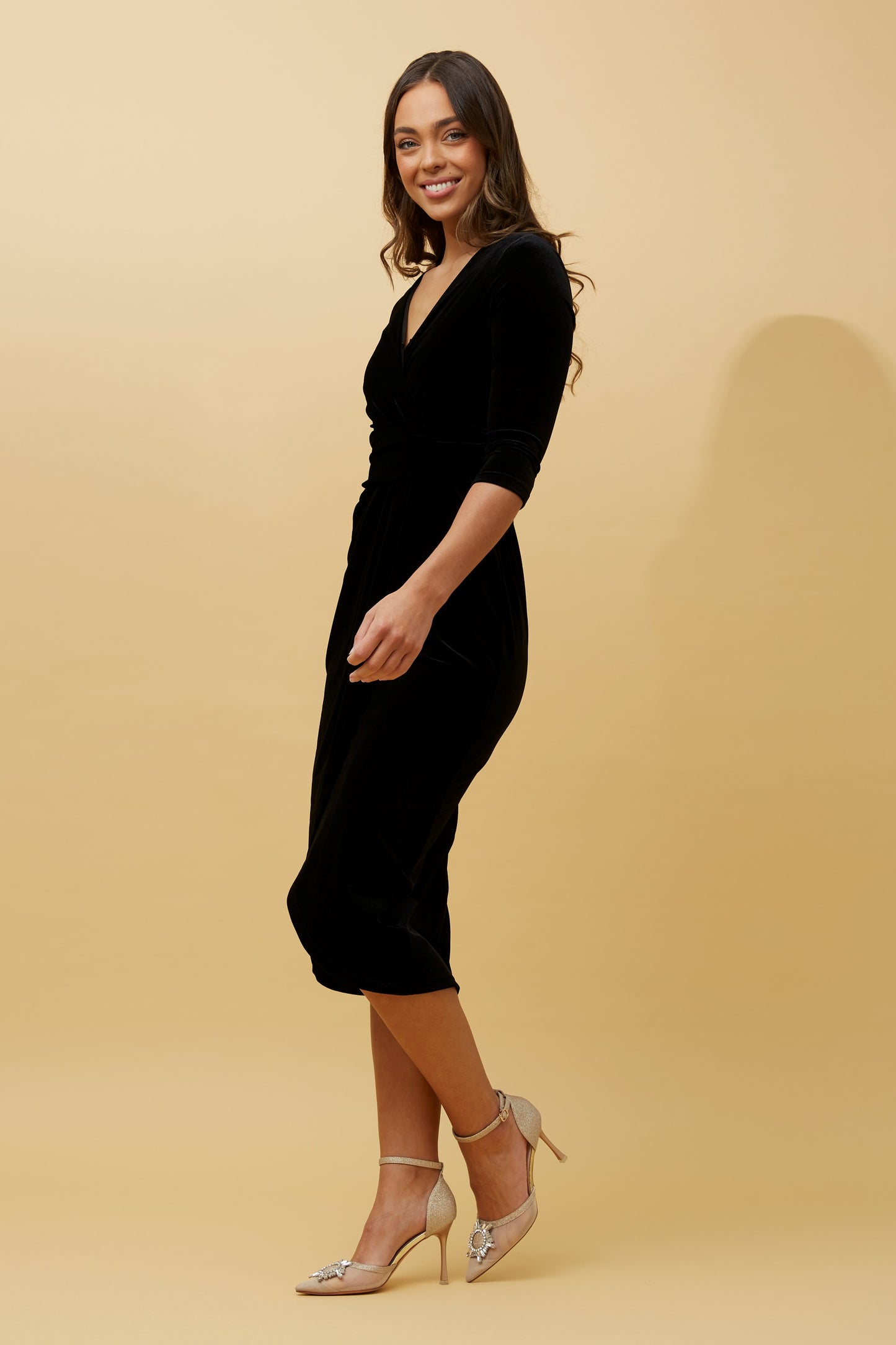 Elka Midi Party Dress D514045 Black