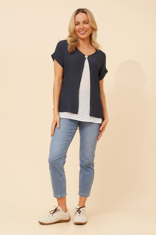 Libbi Double Layer Top T526245 Navy