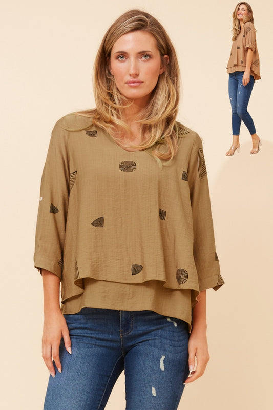 Eliza Double Layer Top T526726 Toffee