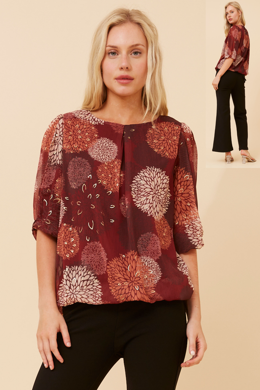 Ricky Glitter Printed Blouse T525876