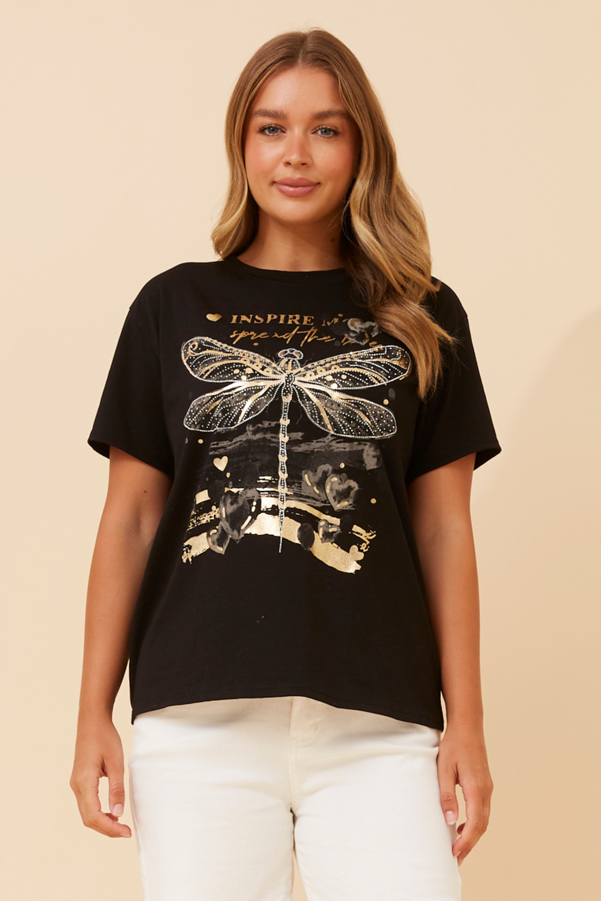 Dragon Fly Graphic T-Shirt - T176500 Black