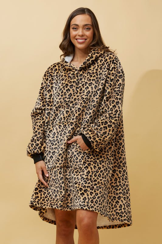 Animal Print Blanket Hoody