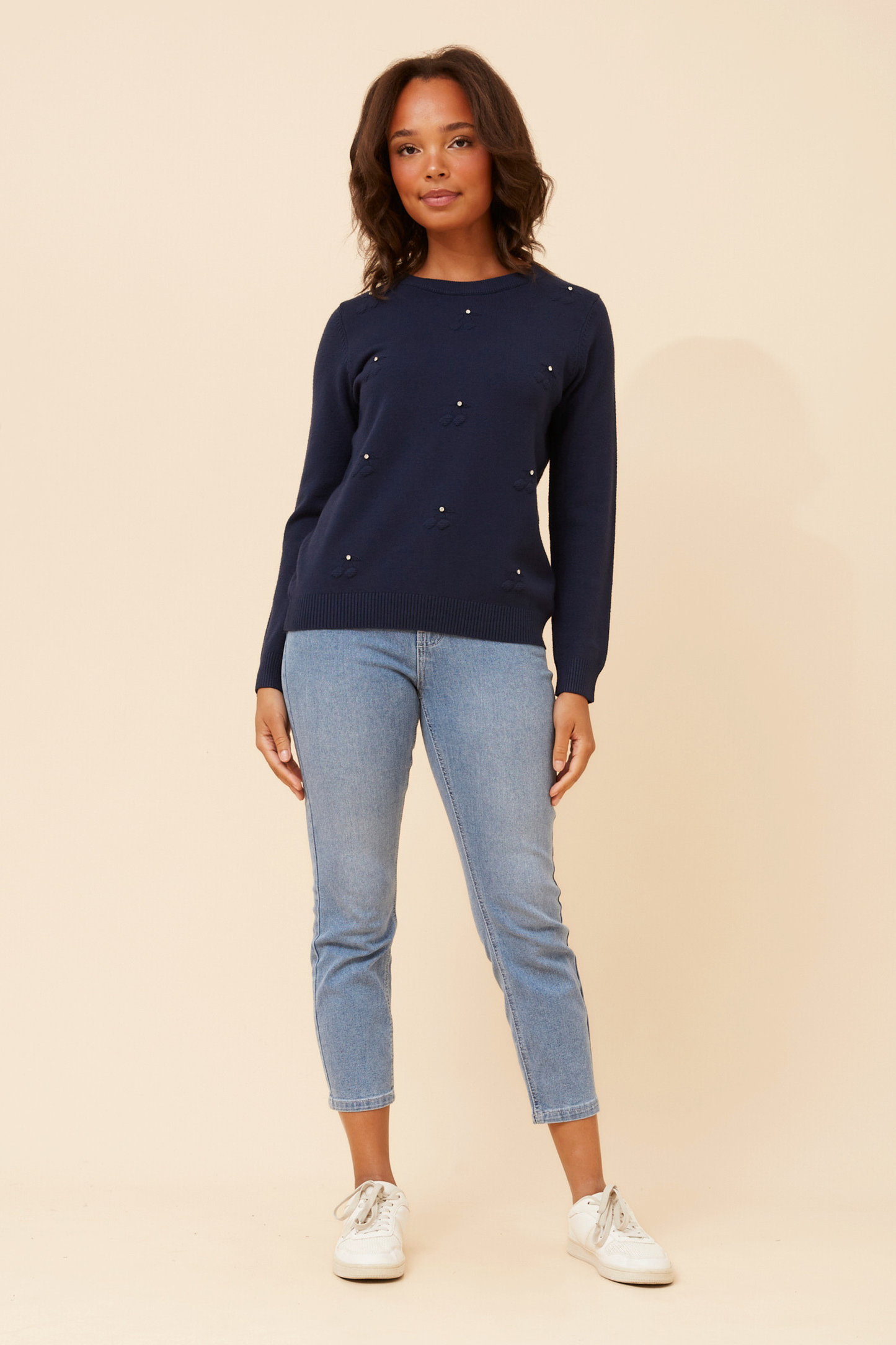 Gracie Pearl Detail Knit KP525903 Navy