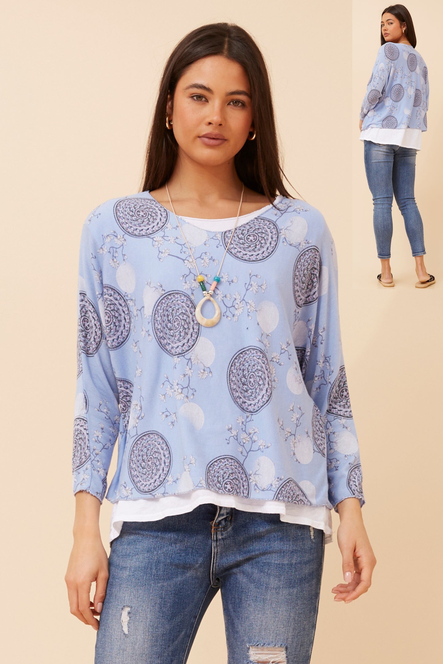 Vona Layered Top T522564 Denim