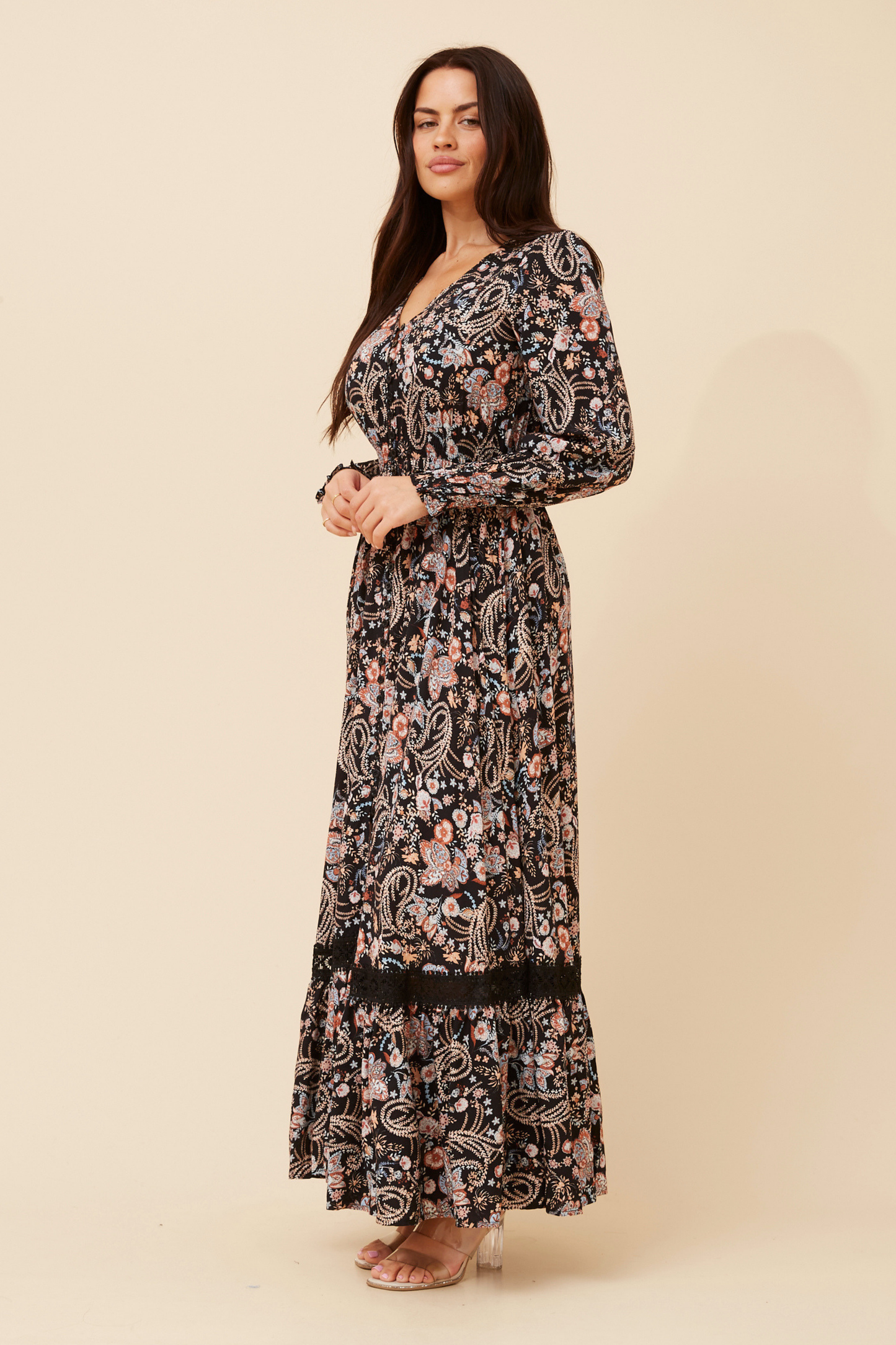 Mira Floral Print Maxi Dress D735529