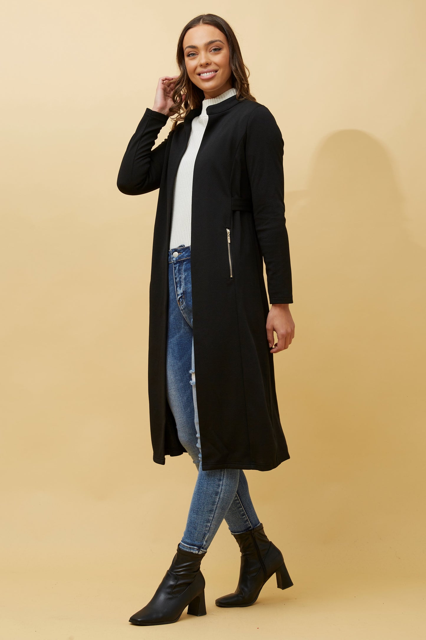 Elena Long Cardigan - Black C516996