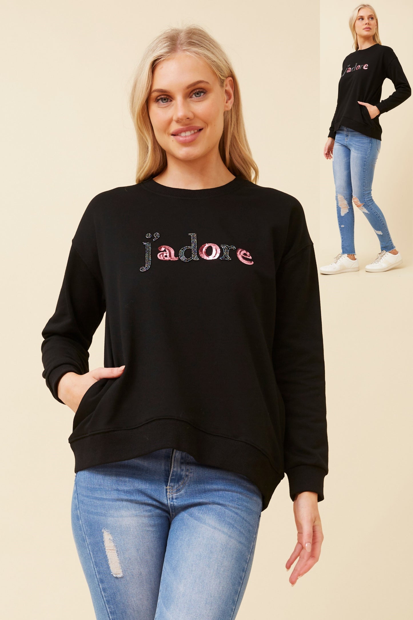 Jadore Graphic Fleece Top T517296