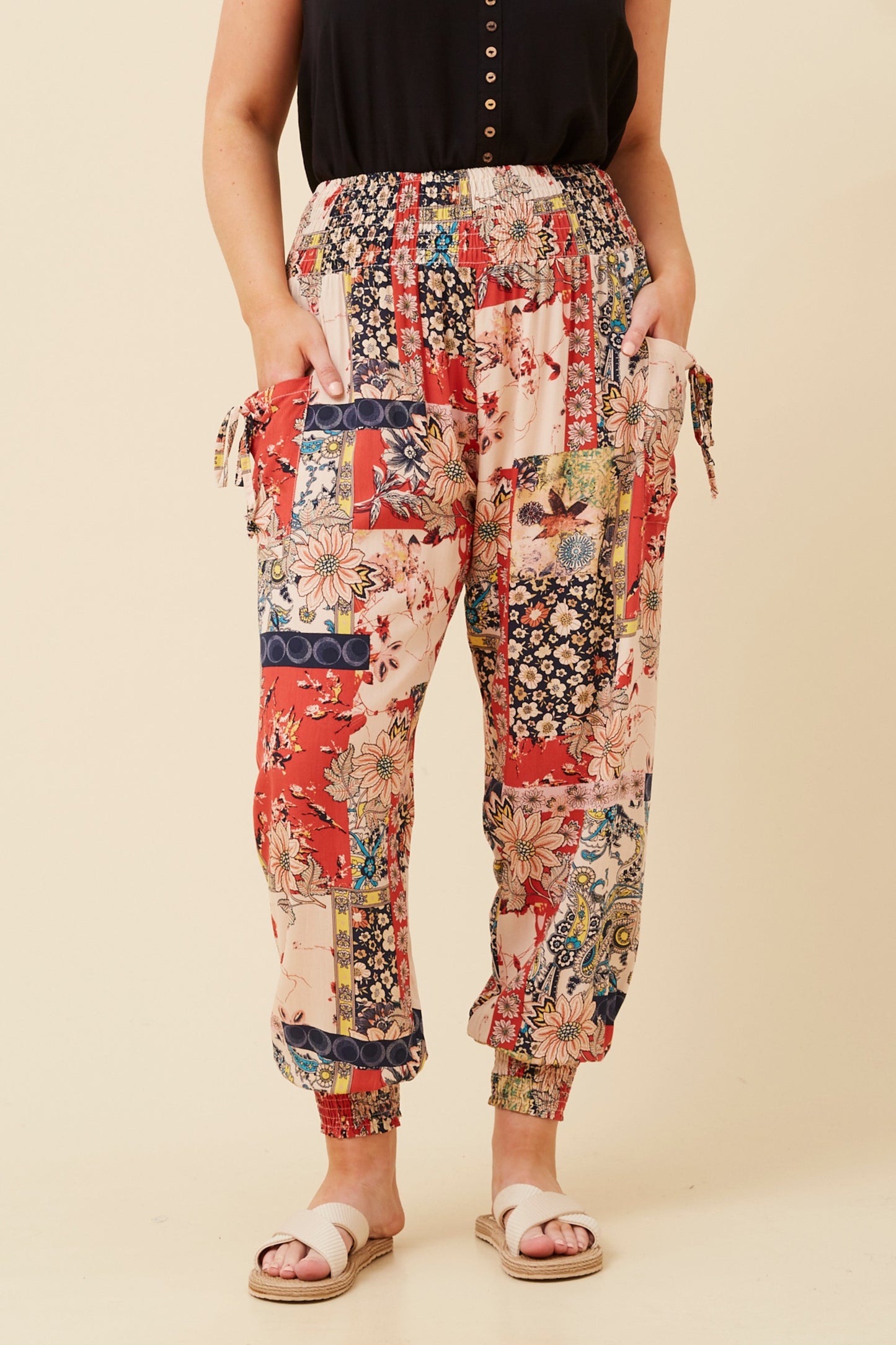 Abstract Print Harem Pants P733322