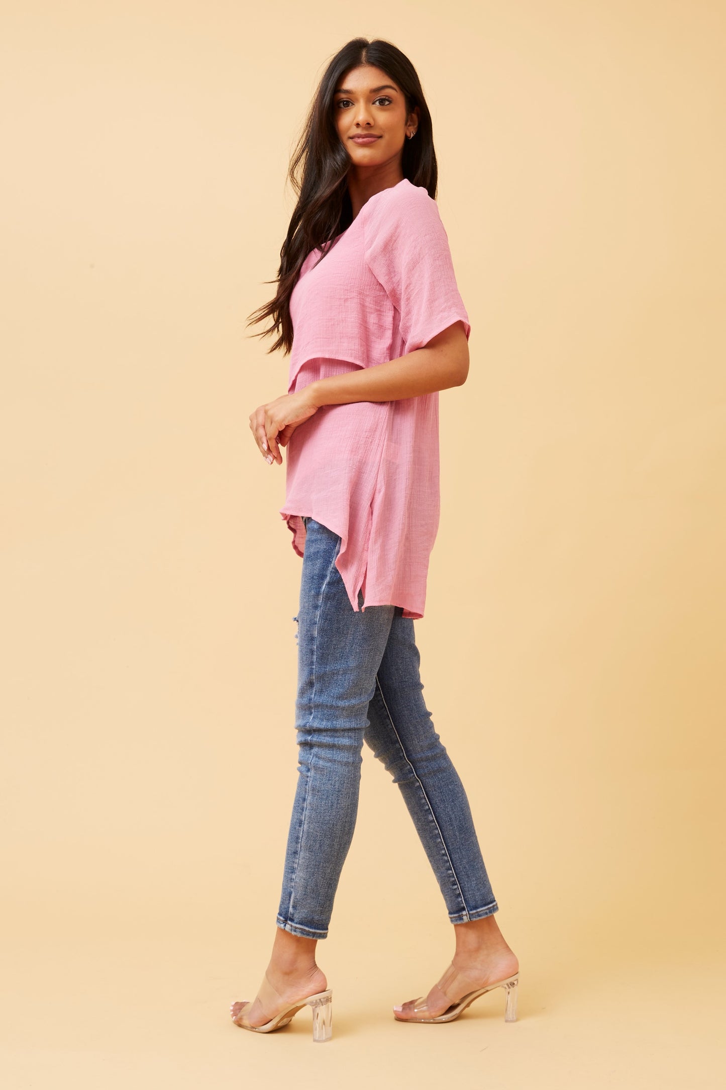 Emery Double Layer Top - Pink T510535